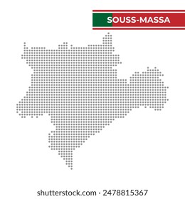 Dotted map of Souss-Massa Region in Morocco