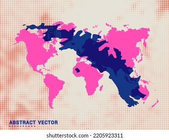 Dotted map of South Georgia vector blue halftone circle design illustration.