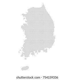 Dotted map of South Korea. Vector eps10