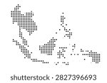 Dotted map of southeast asia