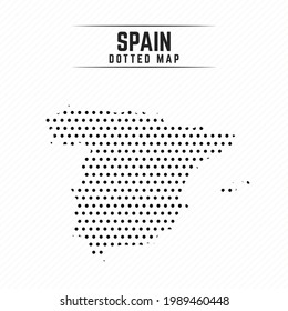 Dotted Map of Spain Stylish Design