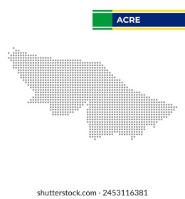Dotted map of the State of Acre in Brazil