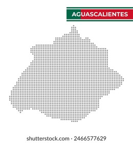 Mapa punteado del estado de Aguascalientes en México