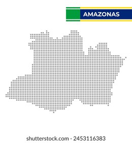 Dotted map of the State of Amazonas in Brazil