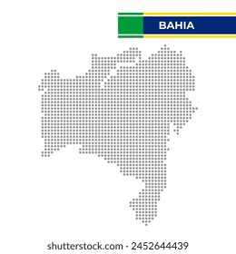 Dotted map of the State of Bahia in Brazil