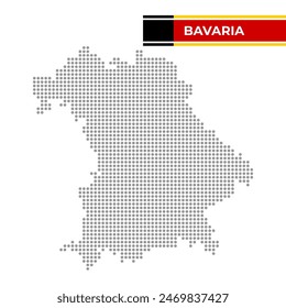 Dotted map of the State of Bavaria in Germany