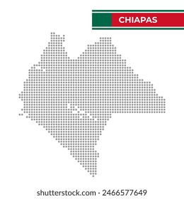 Mapa punteado del estado de Chiapas en México