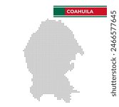 Dotted map of the State of Coahuila in Mexico