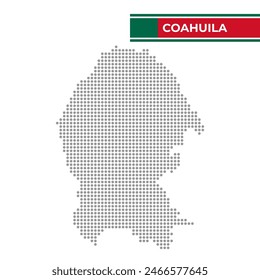 Dotted map of the State of Coahuila in Mexico