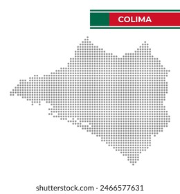 Mapa punteado del estado de Colima en México