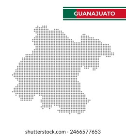 Dotted map of the State of Guanajuato in Mexico