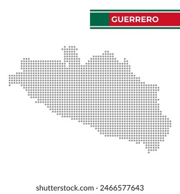 Dotted map of the State of Guerrero in Mexico