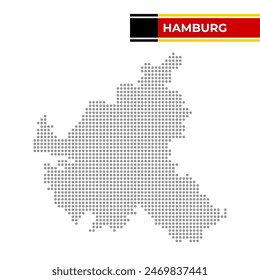 Dotted map of the State of Hamburg in Germany