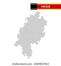 Dotted map of the State of Hesse in Germany