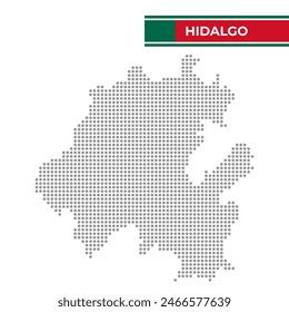 Mapa punteado del estado de Hidalgo en México