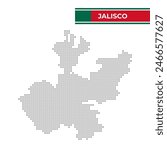Dotted map of the State of Jalisco in Mexico