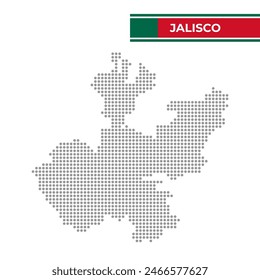 Dotted map of the State of Jalisco in Mexico