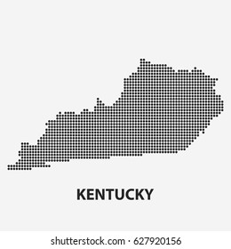 Dotted map of the State Kentucky. The form with black points on light background. Vector illustration.