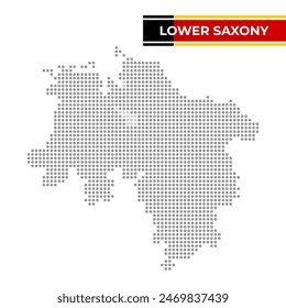 Dotted map of the State of Lower Saxony in Germany