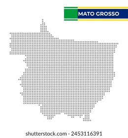 Mapa punteado del estado de Mato Grosso en Brasil