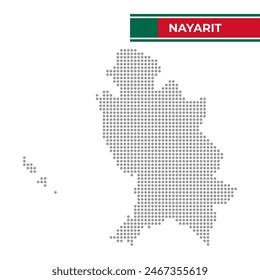 Mapa punteado del estado de Nayarit en México