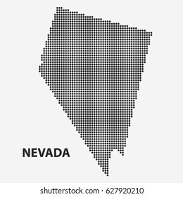 Dotted map of the State Nevada. The form with black points on light background. Vector illustration.
