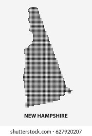 Dotted map of the State New Hampshire. The form with black points on light background. Vector illustration.