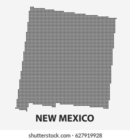 Dotted map of the State New Mexico. The form with black points on light background. Vector illustration.