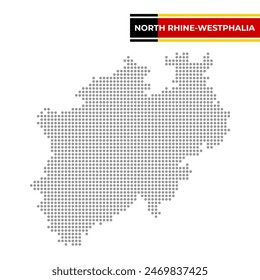 Dotted map of the State of North Rhine-Westphalia in Germany