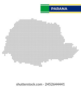 Mapa punteado del estado de Paraná en Brasil