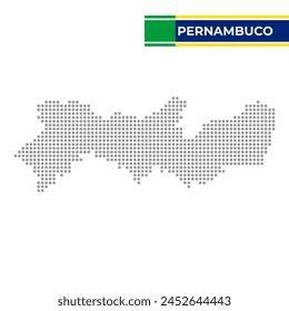 Gepunktete Karte des Staates Pernambuco in Brasilien