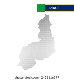 Mapa punteado del estado de Piaui en Brasil