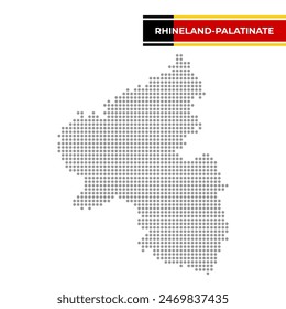 Dotted map of the State of Rhineland-Palatinate in Germany