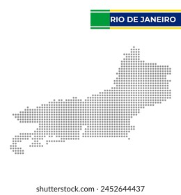 Dotted map of the State of Rio De Janeiro in Brazil