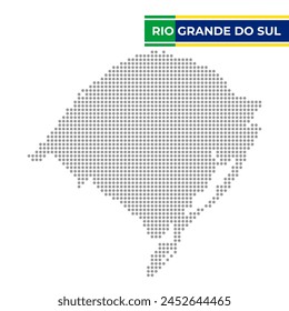 Dotted map of the State of Rio Grande Do Sul in Brazil