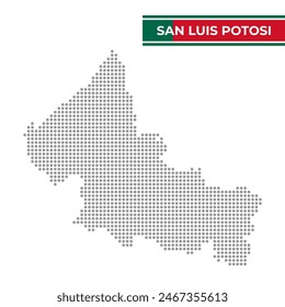 Dotted map of the State of San Luis Potosi in Mexico