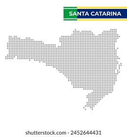 Mapa punteado del estado de Santa Catarina en Brasil