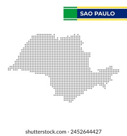 Mapa punteado del estado de Sao Paulo en Brasil