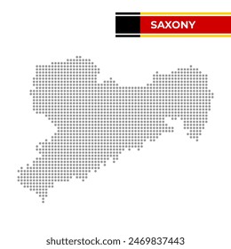 Dotted map of the State of Saxony in Germany