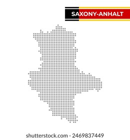 Dotted map of the State of Saxony-Anhalt in Germany