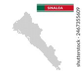 Dotted map of the State of Sinaloa in Mexico