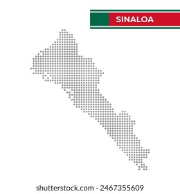 Dotted map of the State of Sinaloa in Mexico