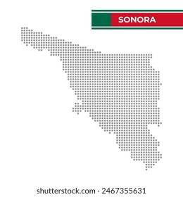 Dotted map of the State of Sonora in Mexico