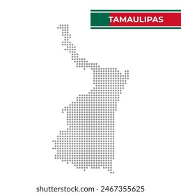 Dotted map of the State of Tamaulipas in Mexico