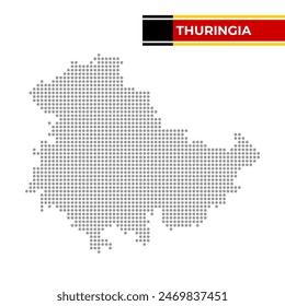 Mapa punteado del Estado de Turingia en Alemania