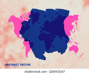 Dotted map of Suriname vector blue halftone circle design illustration.