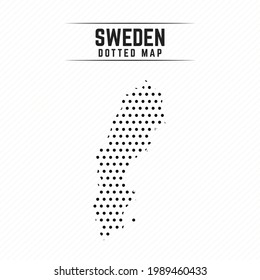 Dotted Map of Sweden Stylish Design