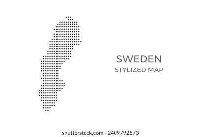Dotted map of Sweden in stylized style. Simple illustration of country map for poster, banner.