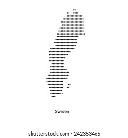 Dotted map of Sweden for your design, concept Illustration.