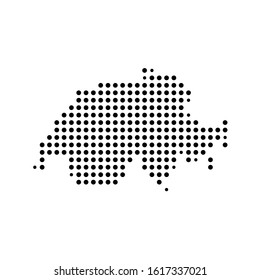 Dotted map of Switzerland on the white background